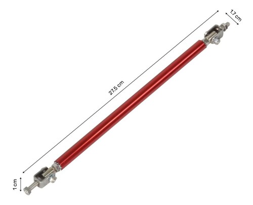 Kit Lip Universal Tipo Fibra Carbono + Sujetadores Lip Rojo