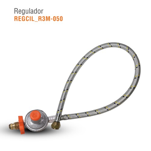 Regulador gas lp baja presion r3 c/manguera 50 cm conex giratoria ingusa 