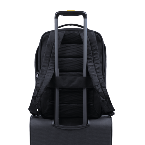 LUCKMAN Mochila para Laptop hasta 15.6 Pulgadas, Moderna Antirrobo, Múltiples Compartimentos, Backpack Hombre Ejecutiva, Escolar de Viaje, Funcional Resistente, Repelente al Agua - Mateo, Negro Militar