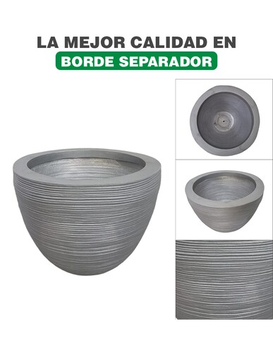 Maceta Minimalista Gris Cilíndrico Mejor Que Fibra De Vidrio