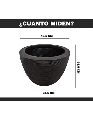 Maceta Minimalista Negro Cilíndrico Mejor Que Fibra De Vidrio
