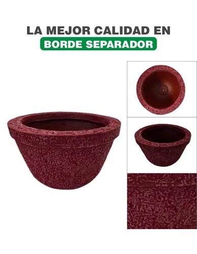 Maceta Minimalista Rojo Tazón Borde Mejor Que Fibra De Vidrio