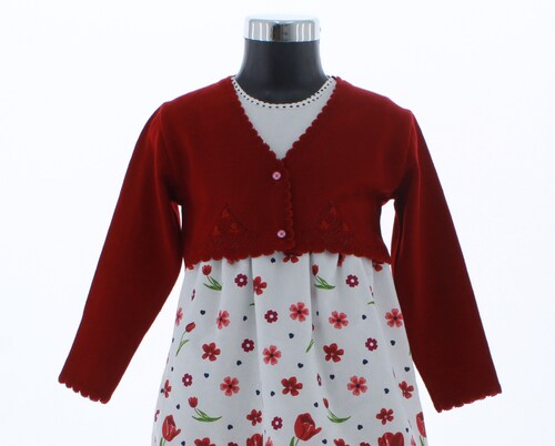 Sueter Niña Bolero Tejido Rojo 3170 1 a 16 Años