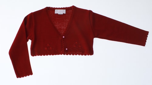 Sueter Niña Bolero Tejido Rojo 3170 1 a 16 Años