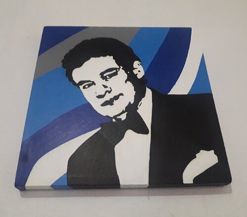 Cuadro decorativo pintado a mano Galería Oneris José José 90x90