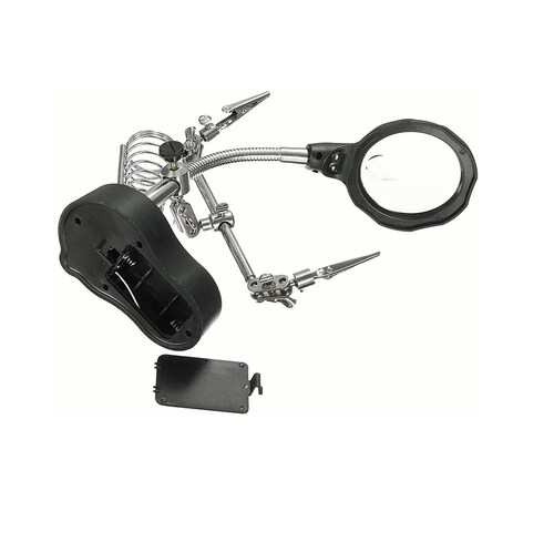 Lupa Con Led Pinza Base Para Cautín Reparacion Electrónicos