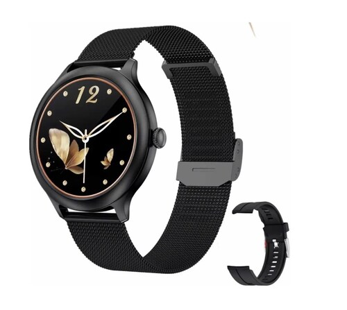  Smartwatch para Dama IP 68 Natacion, Notificaciones Oxigeno en Sangre, frecuencia Cardiaca, Ciclo Femenino, para iPhone y Android 2 Correas