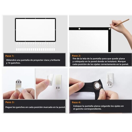 Pantalla Para Proyector 100 Pulgadas 16:9 Proyección