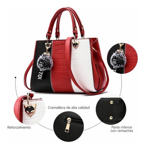 Bolsa de Hombro Elegante para Mujer 3 en 1 Roja
