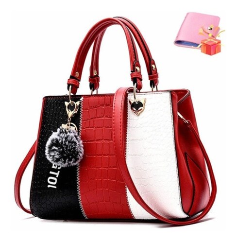 Bolsa de Hombro Elegante para Mujer 3 en 1 Roja