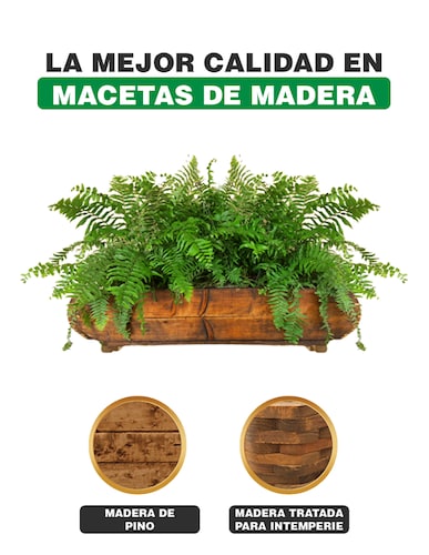 Maceta De Madera Tipo Jardinera De Oreja