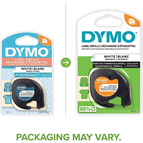 Dymo Etiqueta Repuesto Planchable Blanco 12mm