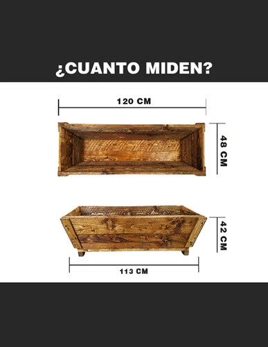 Maceta De Madera Tipo Jardinera Jumbo