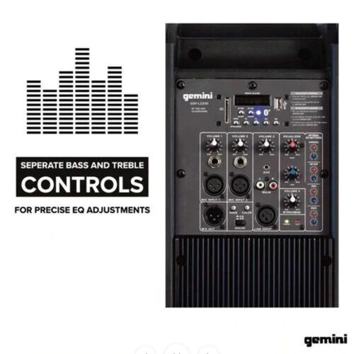Bafle Activo GEMINI GSP-L2200PK 15"/2200W PMPO/TWS/BT