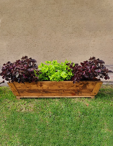 Maceta De Madera Tipo Jardinera De 80 Cm De Largo