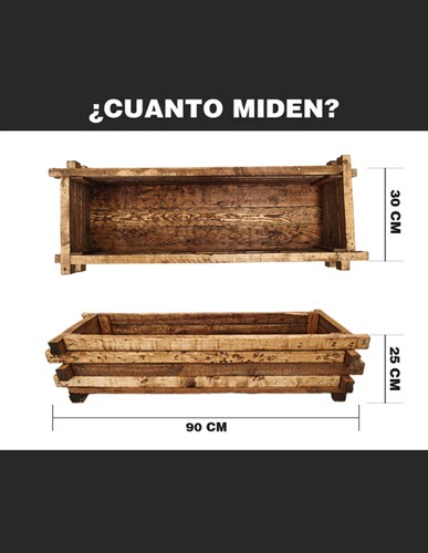 Maceta De Madera Tipo Jardinera De Barrotillo