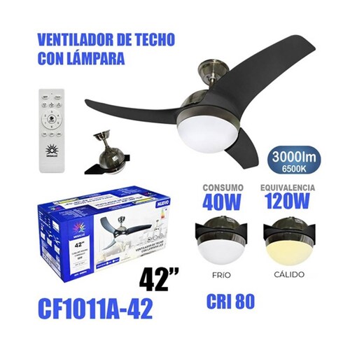 Ventilador Lampara de Techo Megaluz 42 Pulgadas