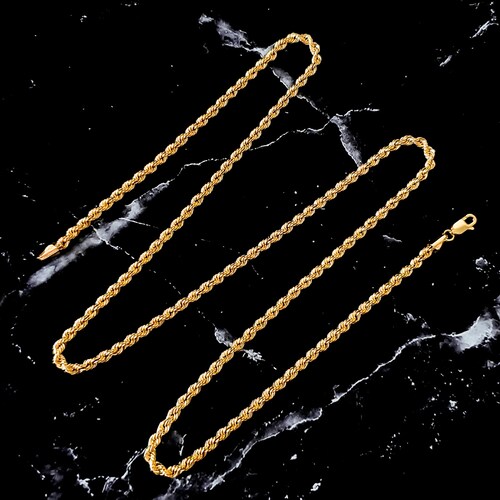 Cadena torzal de oro 10k Italiano Hombre 55 cm de largo x 3 mm de grosor.  Incluye certificado y caja de regalo