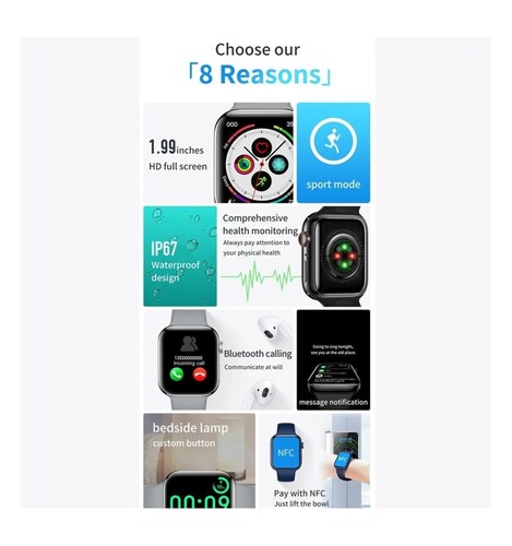 Smartwatch Reloj Inteligente Iwo 88 Series 8 Full Touch Nfc FRALUGIO.