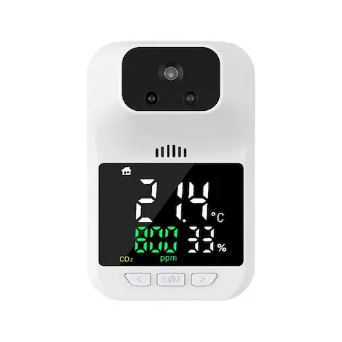 Sensor 3 en 1 con Medidor de Temperatura Ambiental Calidad del Aire CO2  y Humedad Voz en Espanol Memoria para 100 Registros / Master / MP-CO2METERPRO