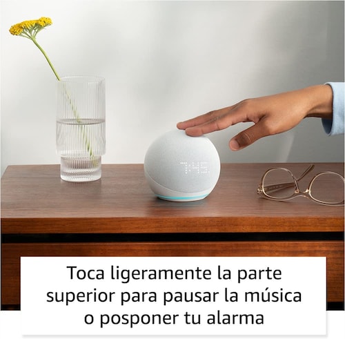 Nuevo Echo Dot Con Reloj Integrado 5ta Generación 2022 Bocina Inteligente Con Alexa Blanco.