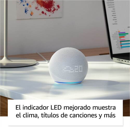 Nuevo Echo Dot Con Reloj Integrado 5ta Generación 2022 Bocina Inteligente Con Alexa Azul