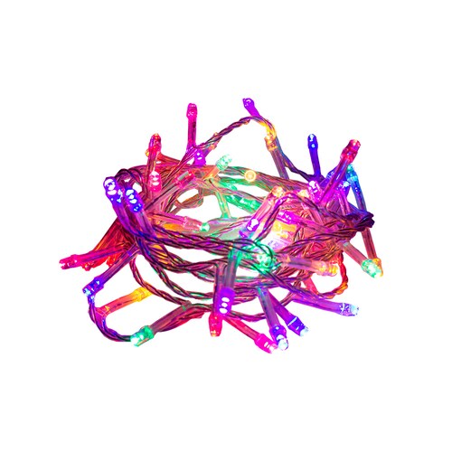 Serie Decorativa Paquete 6 Pz Luz Led Multicolor 60 Focos 8 Funciones Cable Transparente 3 m