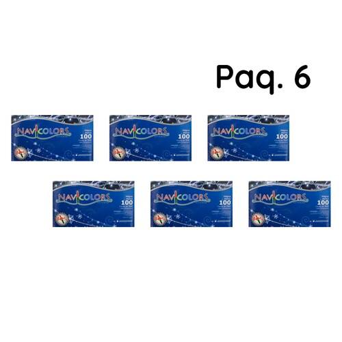 Serie Para Navidad De Luz Blanca 100 Focos 6 Cajas Navicolors