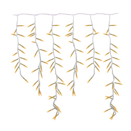 Serie Cascada Luz Calida 300 Led 8 Funciones 6 Metros Cable Transparente 
