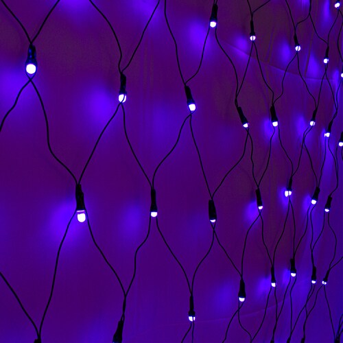 Red Mágica Navideña 240 Focos Luces Led Color Morada 1.65 mts Navicolors