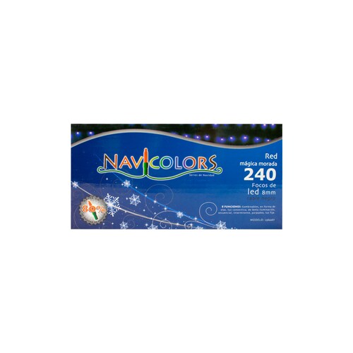 Red Mágica Navideña 240 Focos Luces Led Color Morada 1.65 mts Navicolors