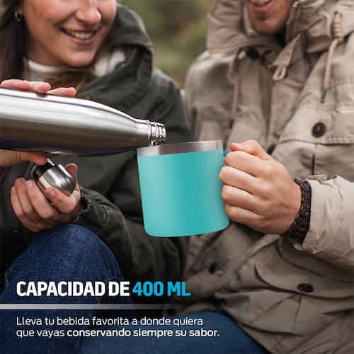 Termo para Café de Acero Inoxidable Taza con Tapa Hermética 400 ml