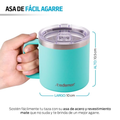 Termo para Café de Acero Inoxidable Taza con Tapa Hermética 400 ml