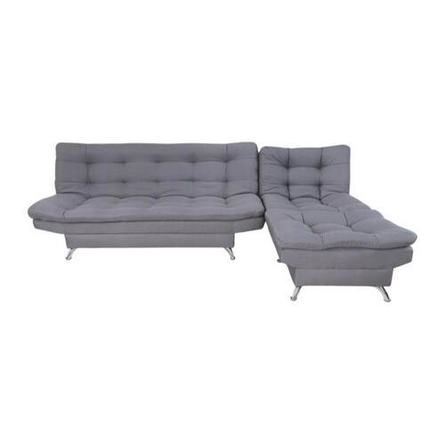 Sala Esquinera Moderna Gris Sofá Sillón y Taburete Florencia