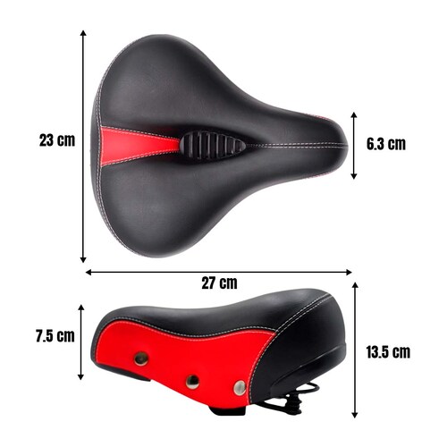 Asiento Bicicleta Prostático Ultra Confortable Rojo