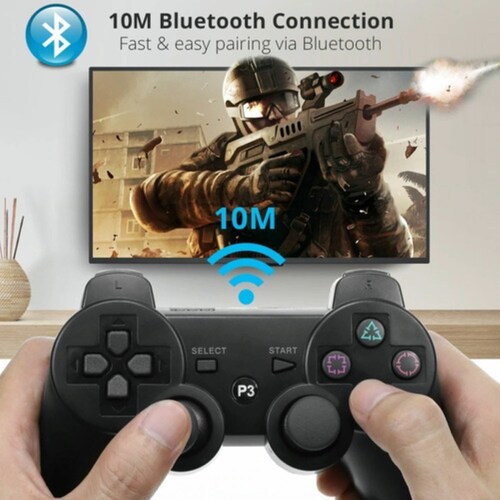 Control Inalámbrico Colors Compatible Con Ps3 Blanco Con Negro