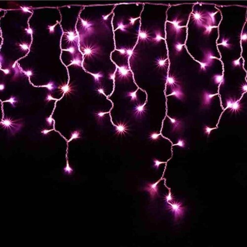 Cascada de Luces Navideñas Led 500 Focos Luz Rosa brillante