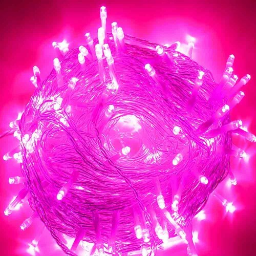 Serie de Luces Navideñas Led 300 Focos Luz Rosa brillante