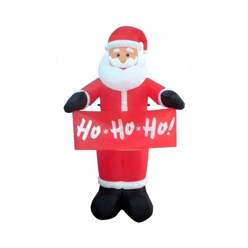 Inflable Navideño Santa Claus HoHoHo Alto 1.80 m con Luz led integrada Kyuden Home