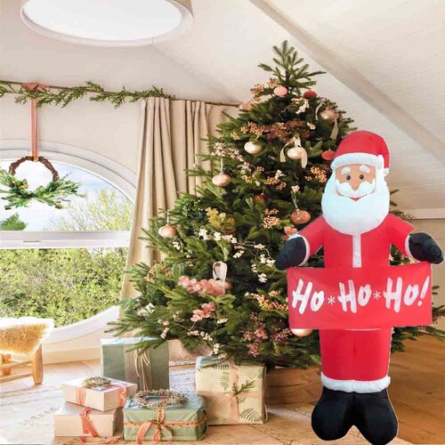 Inflable Navideño Santa Claus HoHoHo Alto 1.80 m con Luz led integrada Kyuden Home