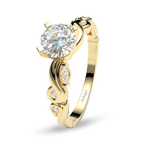 Anillo de compromiso en Oro Amarillo de 14K Amelie Joyas