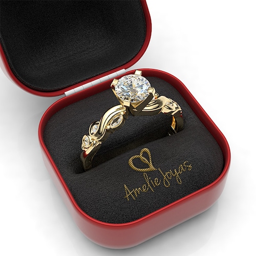 Anillo de compromiso en Oro Amarillo de 14K Amelie Joyas