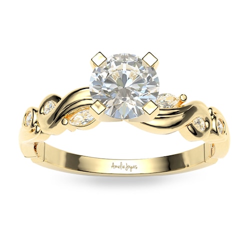 Anillo de compromiso en Oro Amarillo de 14K Amelie Joyas