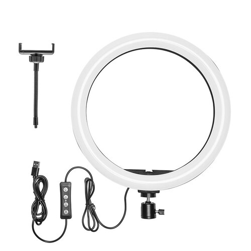 Yeyian Aro de Luz para Celular con Tripié  Blanco/Blanco Cálido/Cálido, 12"