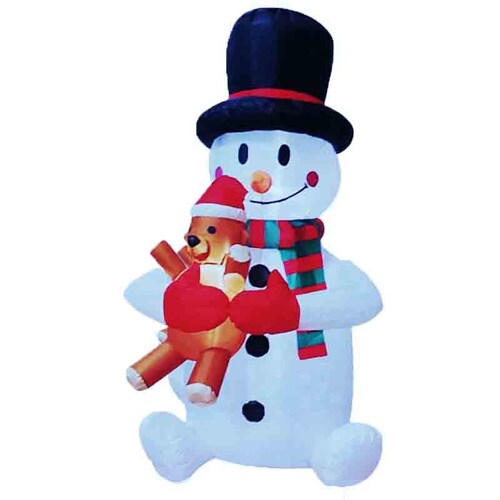 Inflable Muñeco de nieve con oso