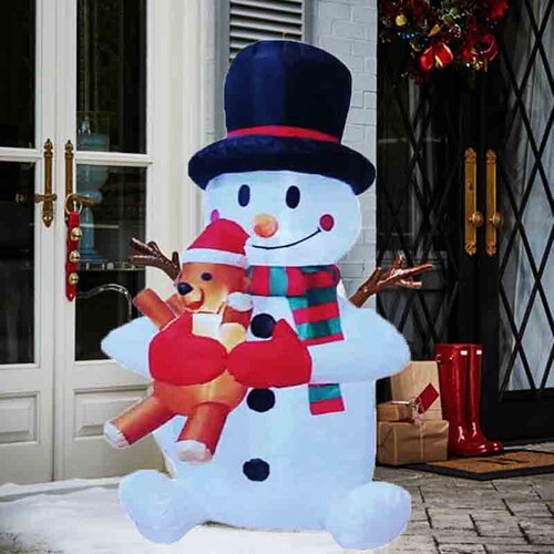 Inflable Muñeco de nieve con oso