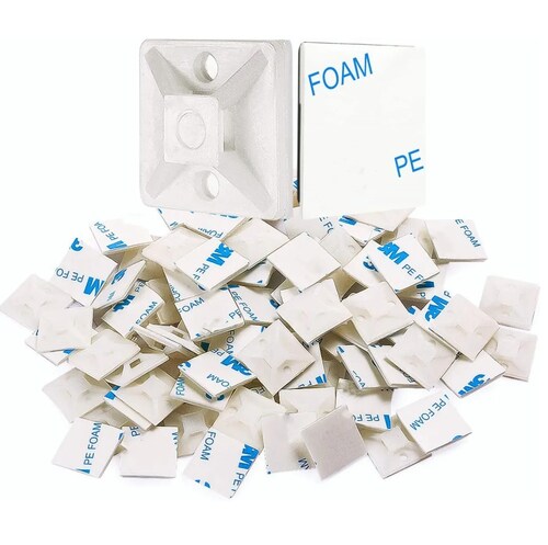 Bases Adherible Negro/blanco Para Cincho 20mm Bolsa 500pzas Blanco