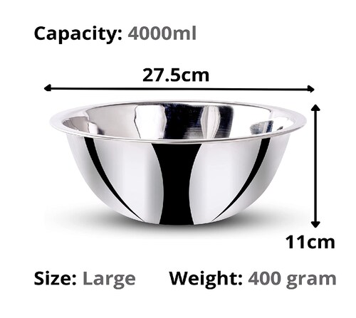 Bowl de Acero Inoxidable 28cm . DM