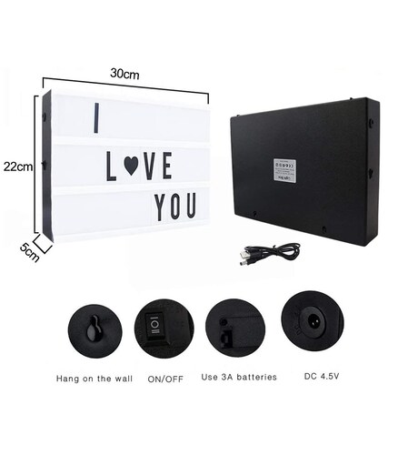 Cinema Box Letrero con 85 Letras Led.