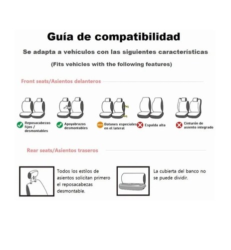 Kit Cubre Asientos Coche Estilo Mariposa Grueso Universal Beige